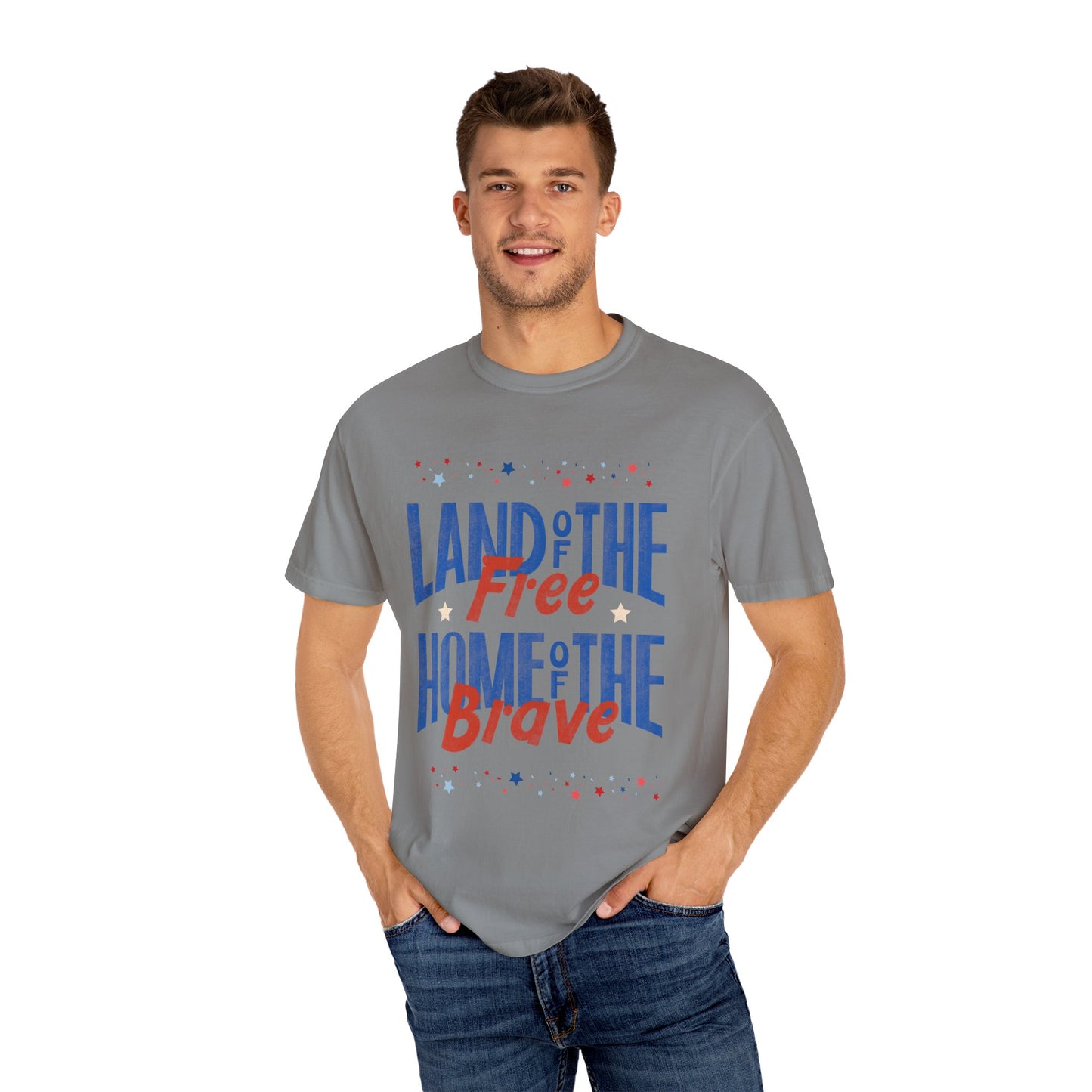 Patriotic T-Shirt - Land of the Free, Home of the Brave, Independence Day Tee, Casual Wear, Gift for Veterans, Summer Outing