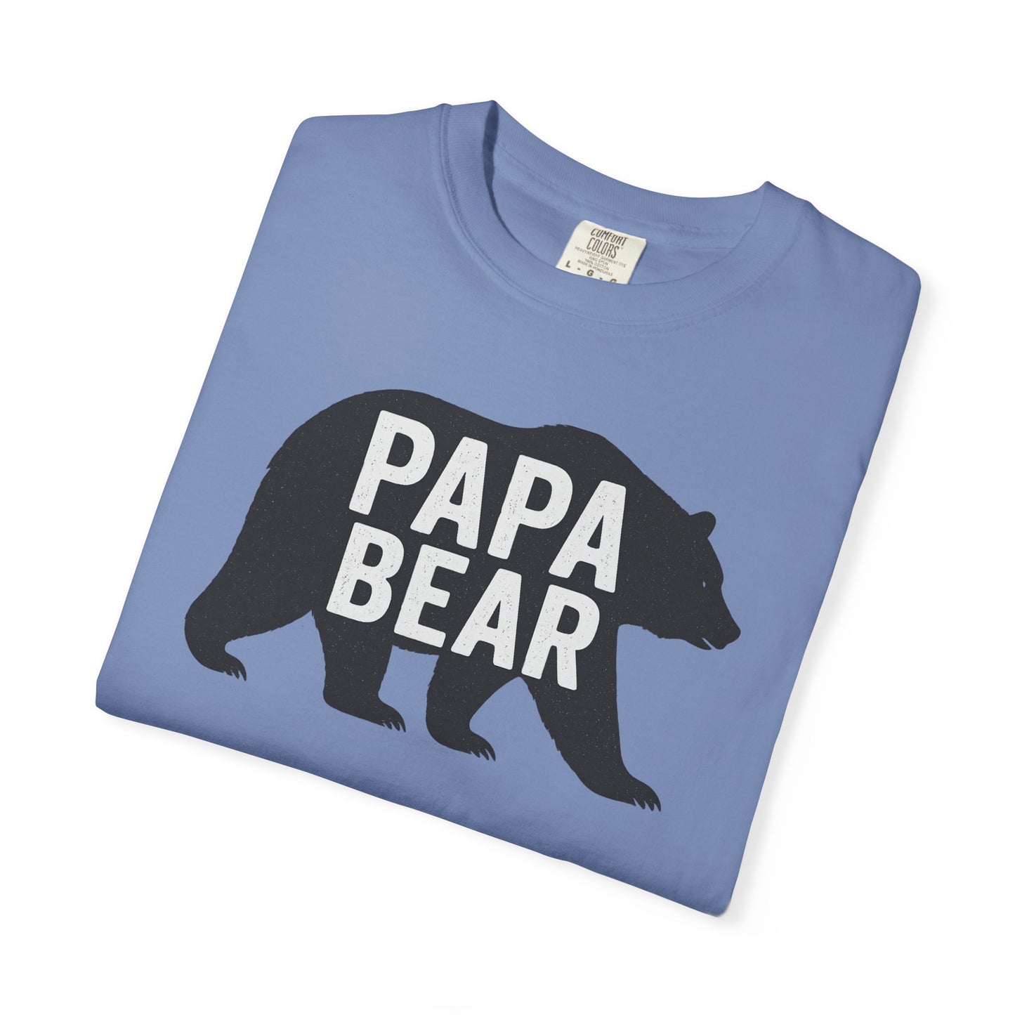 Papa Bear Unisex Garment-Dyed T-Shirt, Gift for Dad, Father's Day, Family Reunion, Outdoorsy Apparel, Cute Bear Tee