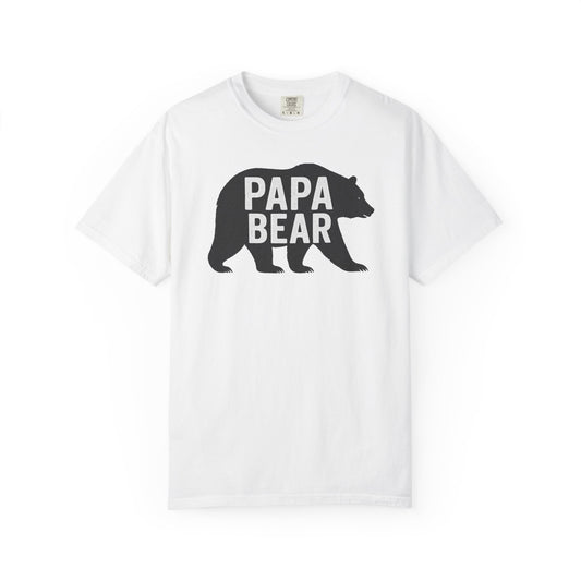 Papa Bear Unisex Garment-Dyed T-Shirt, Gift for Dad, Father's Day, Family Reunion, Outdoorsy Apparel, Cute Bear Tee