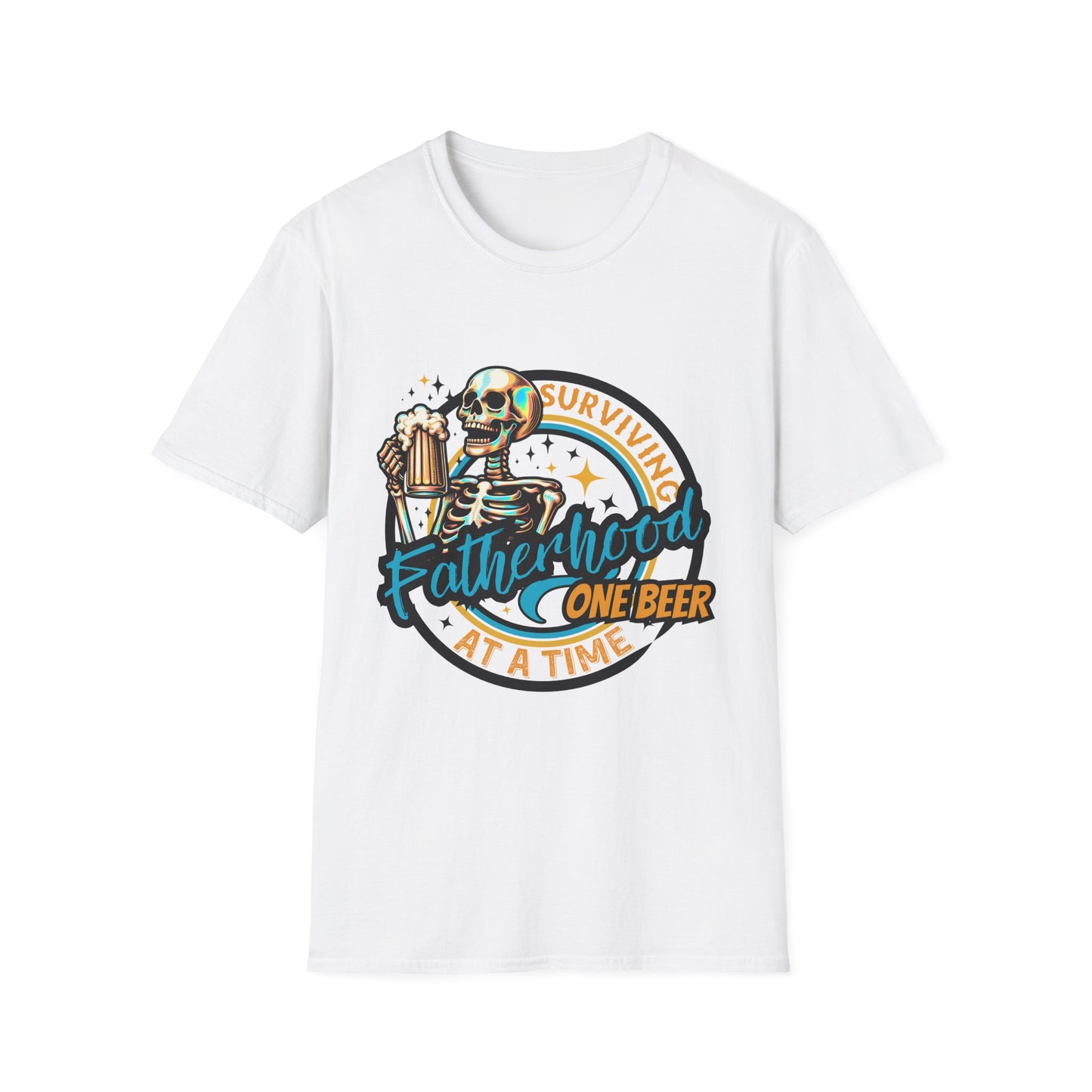Fatherhood One Beer at a Time Unisex T-Shirt, Funny Dad Shirt, Gift for New Dads, Parenting Humor Tee, Dad Life Apparel