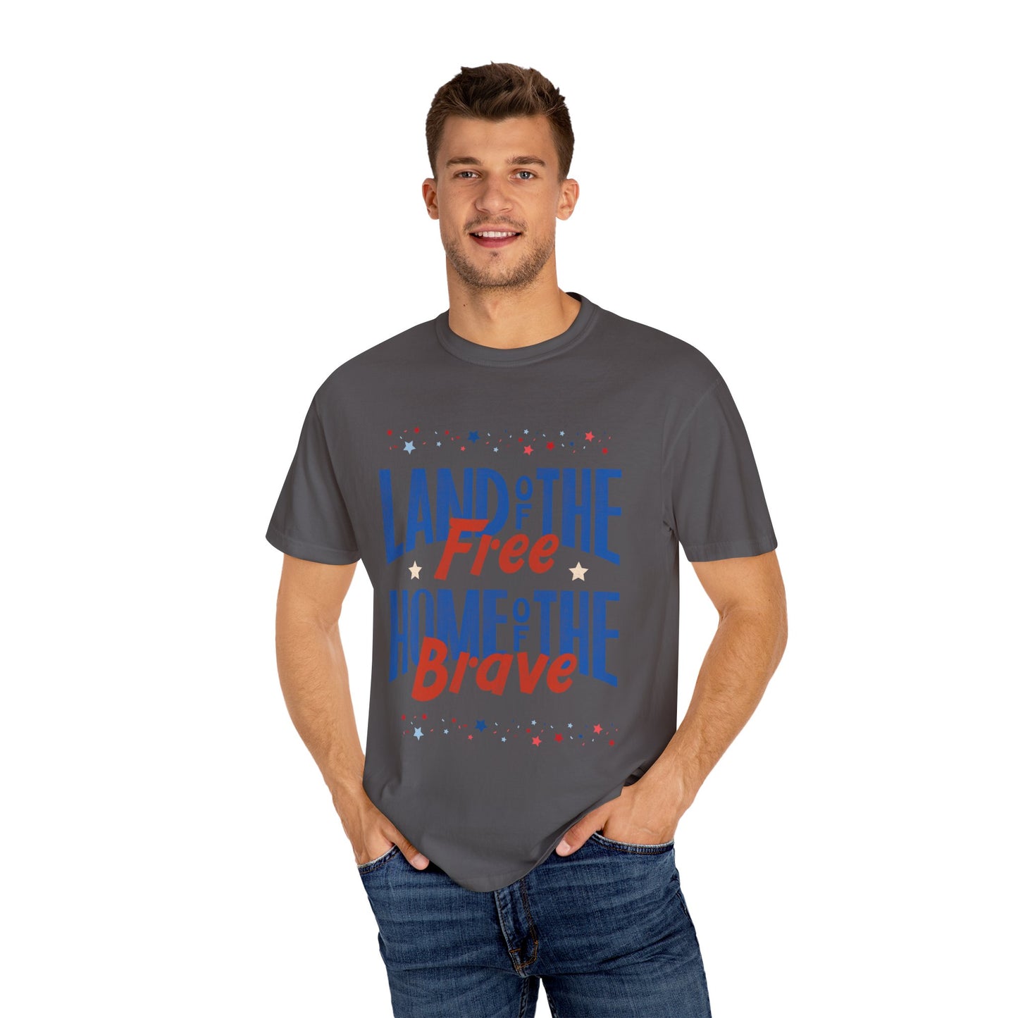 Patriotic T-Shirt - Land of the Free, Home of the Brave, Independence Day Tee, Casual Wear, Gift for Veterans, Summer Outing