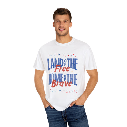 Patriotic T-Shirt - Land of the Free, Home of the Brave, Independence Day Tee, Casual Wear, Gift for Veterans, Summer Outing