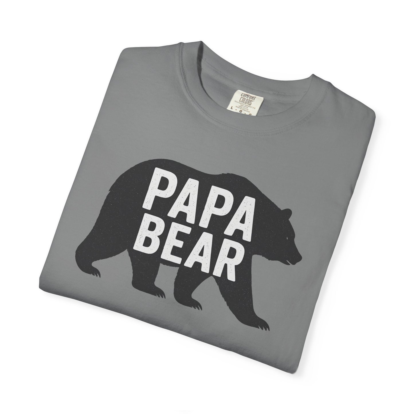 Papa Bear Unisex Garment-Dyed T-Shirt, Gift for Dad, Father's Day, Family Reunion, Outdoorsy Apparel, Cute Bear Tee