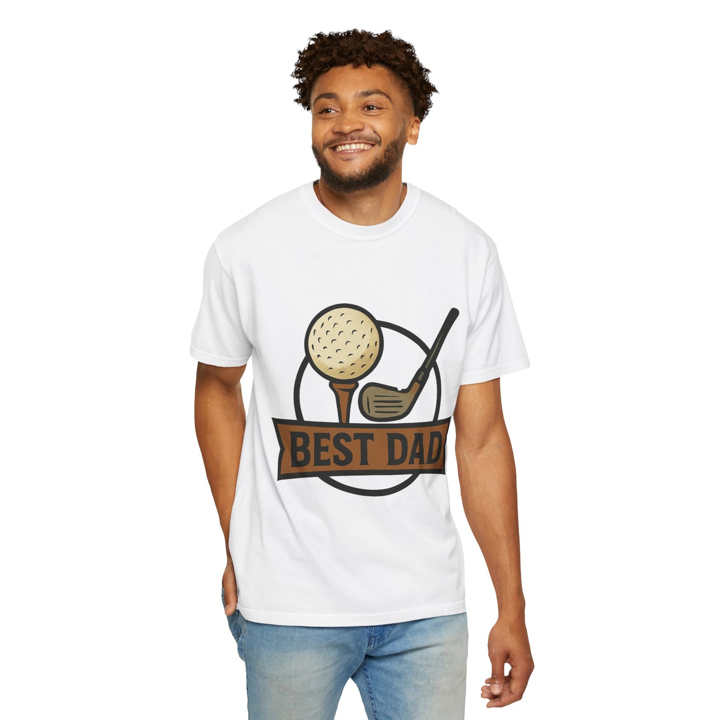 Best Dad Golf T-Shirt, Unisex Garment-Dyed Tee, Father's Day Gift, Golf Lover Apparel, Dad Gift Idea, Casual Wear