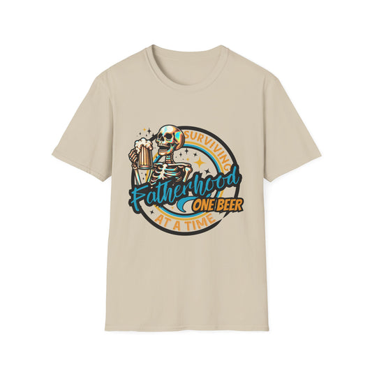 Fatherhood One Beer at a Time Unisex T-Shirt, Funny Dad Shirt, Gift for New Dads, Parenting Humor Tee, Dad Life Apparel