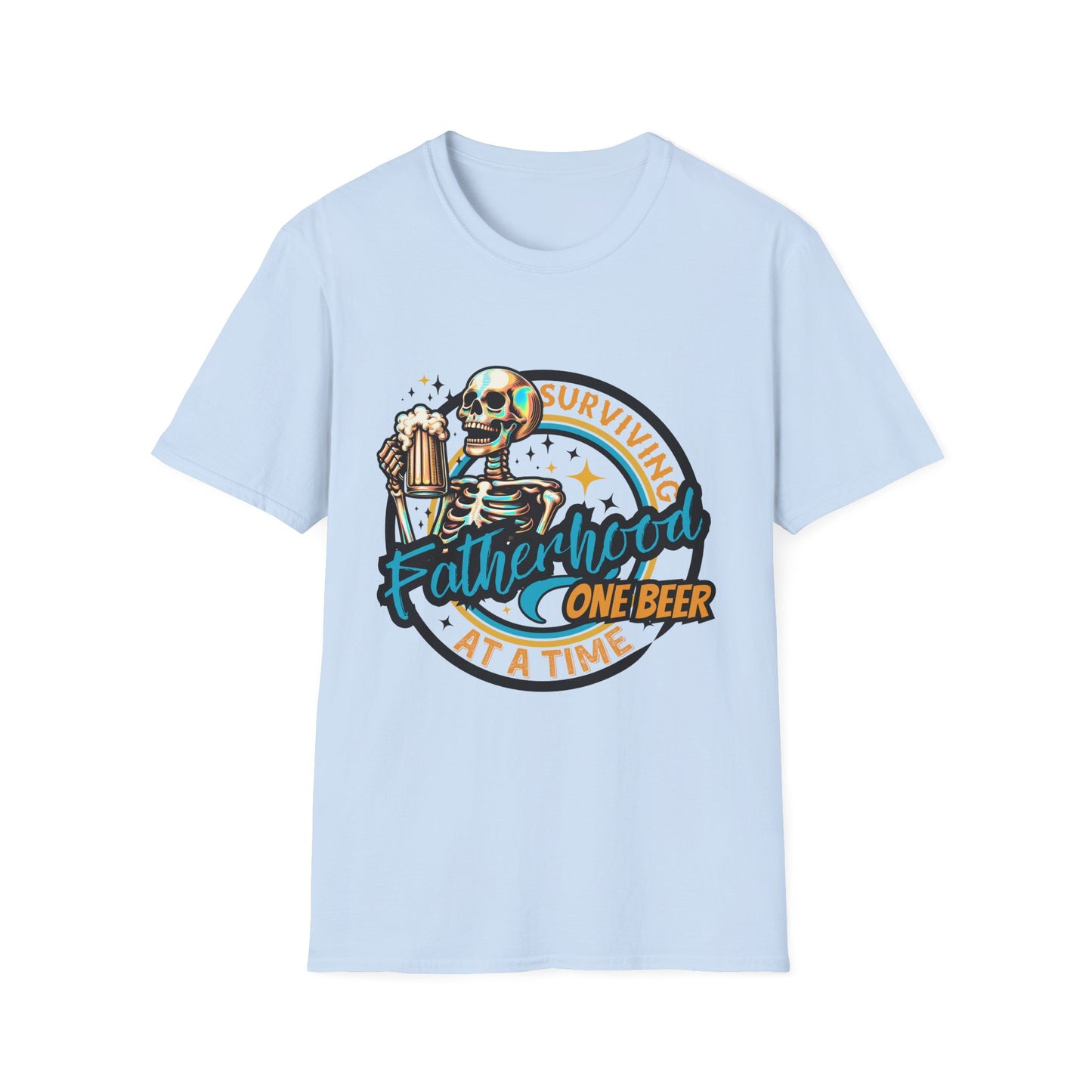 Fatherhood One Beer at a Time Unisex T-Shirt, Funny Dad Shirt, Gift for New Dads, Parenting Humor Tee, Dad Life Apparel